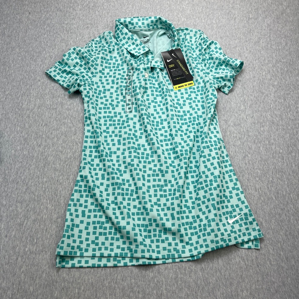 NWT Nike Golf Womens Dri-FIT Polo Shirt and Skort Set Teal Geometric Tennis XS - Picture 2 of 13